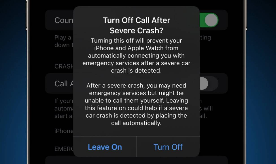 山海关苹果14维修分享 iPhone 14 和 Apple Watch 上关闭崩溃检测 